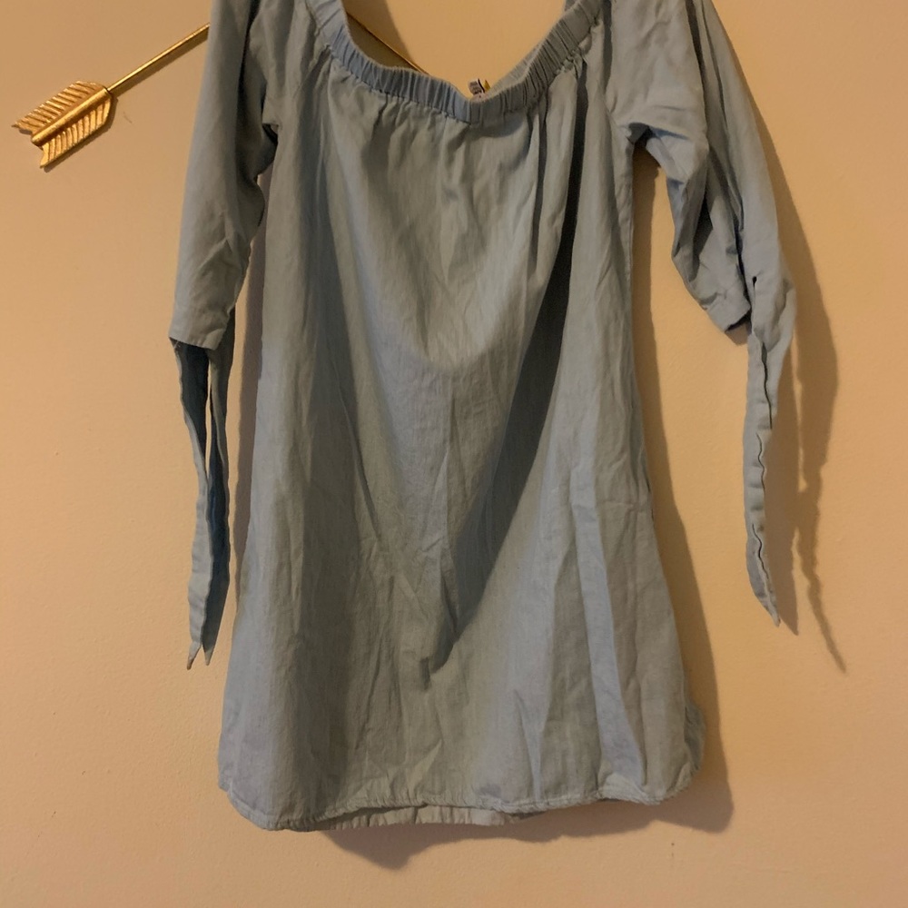 denim off the shoulder dress  ** 3 for 35